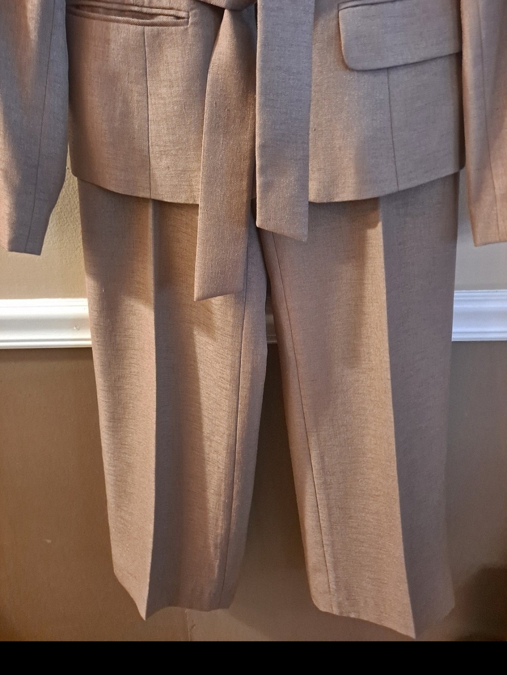 Le Suit Tan Women's Two-Piece Blazer Set - Picture 6 of 6